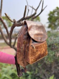 Nuevo diseño Crunch Mochila de cuero Elegante Multi Usos Bolsas Venta caliente Mochila de cuero real Venta al por mayor Producto a granel - Product Image 3