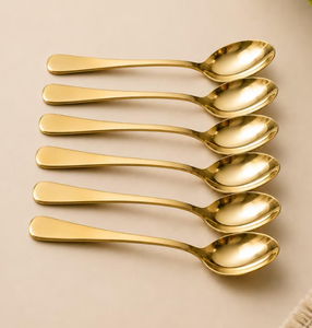 Juego de Cubiertos Dorados para Boda al por Mayor, Juego de Tenedores y Cucharas de Acero Inoxidable, Cubiertos Dorados de Acero Inoxidable Pulido a Espejo - Product Image 4