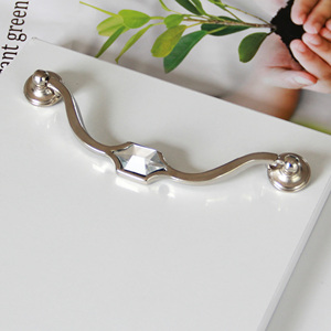 Cheap Price Zinc Alloy Cabinet Handle with Acrylic Gem Arch Design Luxury <b>Pull</b> for Kitchen Bedroom Nightstands Cabinet Hardware - Product Image 1