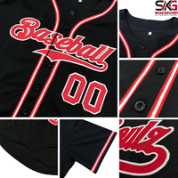 Maillot de baseball personnalisé à rayures pour adultes |   Uniforme d'équipe court en sublimation |   Nom et numéro personnalisés, séchage rapide, respirant