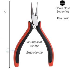 Pince à bec long extra longue de 6 pouces en acier inoxydable, pince à bec fin de précision avec poignée ergonomique antidérapante et souple - Product Image 3