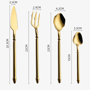 Modern Design Mirror Polished <b>Flatware</b> Set Stainless Steel Luxury Dinnerware Vintage Style Unique Handle Cutlery Set for Decors - Product Image 5