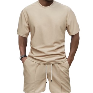 Men Summer Matching <b>Set</b> Manufacturer Cotton T Shirt Cargo Shorts Casual OEM Bulk Supply - Product Image 1