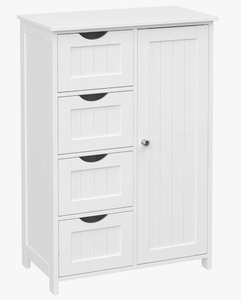Armario de Almacenamiento de Madera Blanca Hecho a Mano, Diseño Tradicional, Organizador de Múltiples Niveles para Decoración y Mobiliario Moderno para el Hogar - Product Image 4