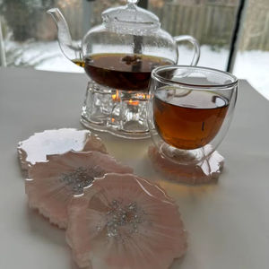 Posavasos de Resina con Flores Reales en Oferta, para Mesa de Comedor, Restaurante, Cocina, Personalizado con su Diseño y Logotipo - Product Image 1