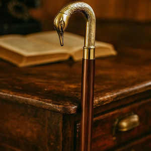 Natural Wooden Eco-Friendly Polished Brass Handle Rustic Modern Walking Sticks Canes for Gifts - Product Image 1