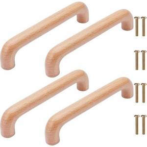 Tiradores y pomos de madera modernos hechos a mano, diseño redondo ligero para uso en interiores y exteriores - Product Image 1