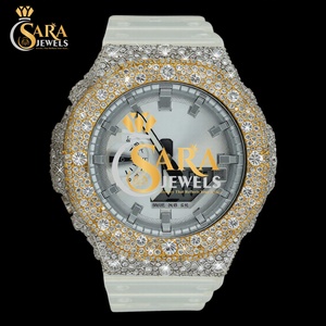 Luxury Square Diamond <b>Watch</b> VVS Moissanite <b>rubber</b> strap <b>watch</b> Iced Roman Numeral Premium Jewelry From India - Product Image 2