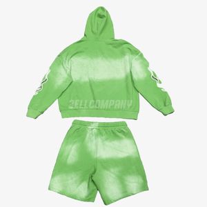 Conjunto de Sudadera y Pantalones Personalizados de 420GSM con Lavado Ácido para Hombre, Tallas Grandes, Corte Holgado, Sudadera Corta con Bordado OEM - Product Image 5