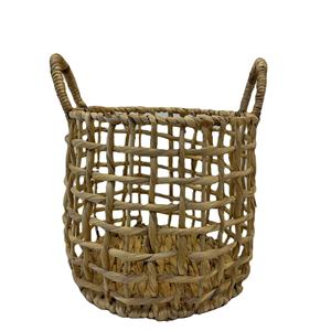 ตะกร้าเก็บของทรงกลมทำจากผักตบชวาสุดหรู - ของตกแต่งบ้านอเนกประสงค์ที่เป็นมิตรกับสิ่งแวดล้อม - Product Image 1