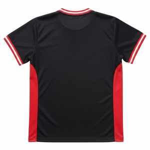 เสื้อยืดคอกลมพิมพ์ลายตัวอักษรกรีกสำหรับชมรมนักเรียน แบบขายส่งตามสั่ง ยูนิเซ็กส์ ฮิปฮอป ผ้าฝ้ายเจอร์ซีย์ 100% สีดำ คอวี พิมพ์ลายพัฟฟ์ ทรงปกติ - Product Image 2