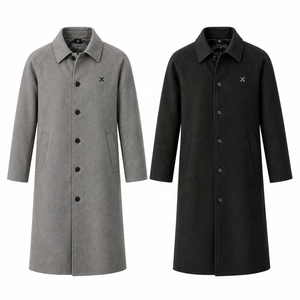 Abrigo Balmacaan de Cuero Genuino para Hombre |   Negro Gris Camel |   Fabricante OEM ODM |   Diseño de Calidad Premium |   Ropa de Cuero | - Product Image 5