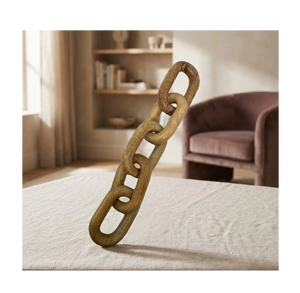 Eco-Friendly Polished <b>Wooden</b> Chain Link Set Stylish Durable Lightweight Tabletop Home Decor Accessories - Product Image 1