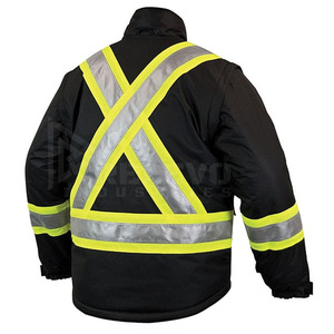 Relevo Custom Hi Visibility <b>Waterproof</b> Reflective Breathable CE Certified <b>Work</b> Safety Jacket for Men with Reflective Stripes - Product Image 4