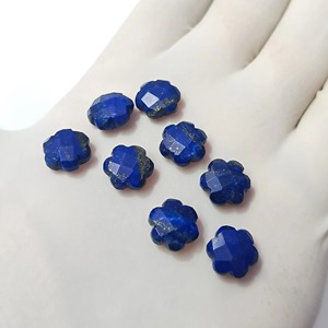 Fleur facettée en Lapis Lazuli naturel 10mm, pierre précieuse sculptée à la main, pierre brute pour la fabrication de bijoux, prix de gros en vrac - Product Image 6