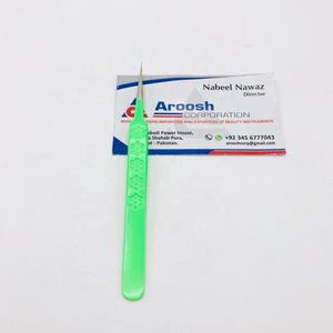 High Quality Wholesale Stainless Steel <b>Flower</b> Grip Eyelash Extension Tweezers Green Isolation Costume Design Pointed Sustainable - Product Image 2