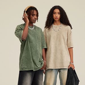 <b>Top</b> High Quality 100% Cotton Heavy Weight Tshirt Unisex Custom Print Logo <b>Mock</b> O <b>Neck</b> Blank T Shirt Oversize Men's T-shirt - Product Image 6