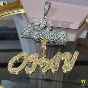 Personalized Moissanite Diamond " OTAY " Letter Pendant With Cuban Link Chain Fashion Jewelry - Product Image 6