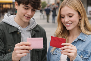 Portefeuilles miniatures en cuir véritable Wriza, fermeture à bouton vintage, pour homme et femme, ultra fins, blocage RFID, porte-cartes de crédit pour cartes bancaires - Product Image 5