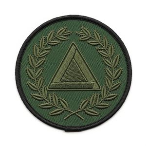 Parche Bordado Masónico de la Logia Azul, Insignia Redonda Termoadhesiva con Símbolo de Columna Griega, Compás y Escuadra para Mandil - Product Image 2