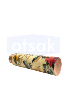OTSAK พรีเมี่ยม ขวดน้ำพกพา ฝาทองแดง พิมพ์ลายสีเหลือง ดีไซน์ทันสมัย หรูหรา เป็นมิตรกับสิ่งแวดล้อม เหมาะสำหรับสำนักงาน ท่องเที่ยว แคมป์ปิ้ง ใช้ในบ้าน ขนาด 34 ออนซ์ - Product Image 2