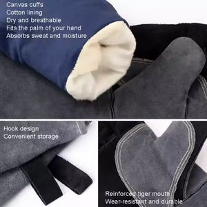 Gants de soudage en cuir de vachette en gros, avec manchette de sécurité, paume et pouce renforcés, imperméables, ignifuges, antidérapants, compatibles écran tactile, pour la protection des mains et des bras - Product Image 5
