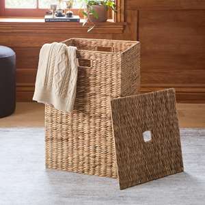 Woven <b>Lidded</b> Water Hyacinth Storage <b>Hamper</b> Handmade Storage <b>Basket</b> Wholesale eco-friendly Made by VgreenArt from Vietnam - Product Image 1