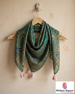 Premium Womens Luxury Silk Scarf Custom Printed Lightweight Square Headscarf OEM ODM Manufacturer Taiwan Custom Fabric Products - Product Image 3