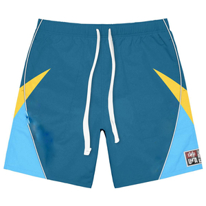 premium mesh <b>shorts</b> lightweight airflow fabric red white yellow side panels custom woven <b>patch</b> logo comfort fit Custom Logo - Product Image 5