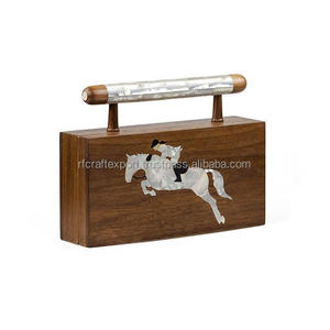 Bolso cruzado de cuero con patrón Buraq para mujer con Incrustaciones de nácar bolsos de noche para viajes de boda regalos árabes bolsa de maquillaje - Product Image 5