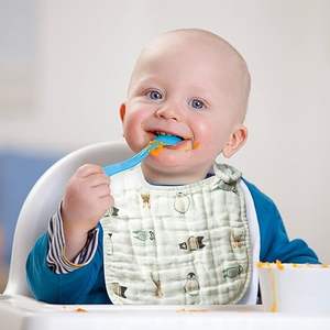 Bavoirs en mousseline de bambou 100% - Tissu biologique, fermeture à pression, parfaits pour la dentition - Product Image 4