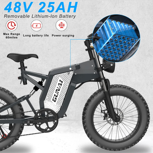 Bicicleta Eléctrica Todoterreno de Alta Calidad para Adultos, 20 Pulgadas, Neumáticos Anchos, 48V 25AH, Suspensión Completa, 7 Velocidades - Product Image 3