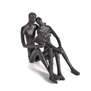 Sculpture de couple en bronze, figurine en résine tenant la main, statue de table, décoration d'amour pour le salon, sculpture de bureau - Product Image 3