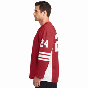 Maillot de hockey sur glace en mesh pour homme, manches longues, col en V, impression sublimée - Product Image 3