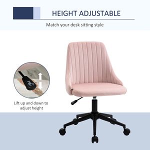Sedia da Ufficio Girevole in Velluto con Schienale Medio, Design a Conchiglia, Ergonomica e Confortevole, con Poggiatesta Regolabile, Sedia Direzionale per Casa e Ufficio - Product Image 4