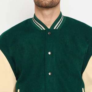 Blouson universitaire d'hiver pour homme, grande taille, fait main, personnalisé, en polaire de haute qualité, avec rayures blanches, design vintage, fermeture éclair sur le devant - Product Image 4