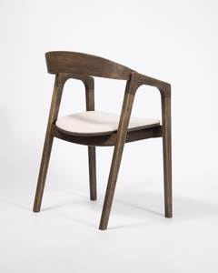 Modern Solid Teak Wood <b>Dining</b> <b>Chair</b> Scandinavian Contemporary Arm <b>Chair</b> Upholstered Seat Restaurant Hotel Furniture - Product Image 2