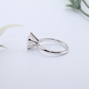 White Gold Round Lab Diamond Engagement <b>Ring</b> Six Prong <b>Crown</b> Setting Minimalist Solitaire <b>Ring</b> Custom Fine Jewelry - Product Image 2