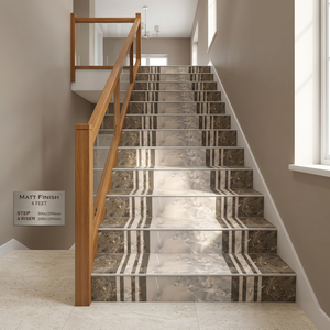 Luxury 1200x300mm Porcelain <b>Step</b> Riser Tiles Firebrick Matte Finish Anti-Slip Stair Treads for Hall From Indian Manufacturer - Product Image 6