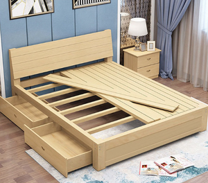 Sommier en bois massif avec tiroirs intégrés profonds - Product Image 1