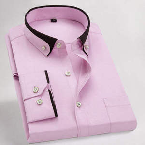 เสื้อเชิ้ตผ้าฝ้ายแบบทางการสำหรับผู้ชาย แขนยาว สวมใส่ทำงาน ทรงเข้ารูป มีกระเป๋า ไม่ต้องรีด สีพื้นเรียบ จำหน่ายจำนวนมาก - Product Image 3