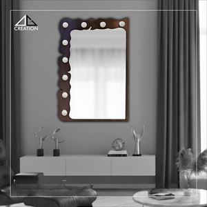 Modern Stainless Steel PVD Coated Frame Wedding Art Decor Bathroom Vanity Wall <b>Mirror</b> Lightweight Anti-Fog Eco-Friendly - Product Image 1