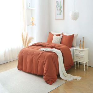 Solid Color King Size Duvet Cover <b>Set</b> 3-Piece Bedding Including 1 Duvet Cover and 2 Pillow Shams <b>Comforter</b> Not Included - Product Image 1