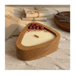 Pot à bougie personnalisé en ciment, style grain de bois robuste, pour la décoration de la maison - Product Image 5