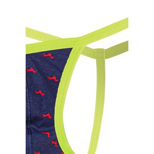 Perizoma da uomo con motivo a forma di cane elastico al Neon blu Navy
