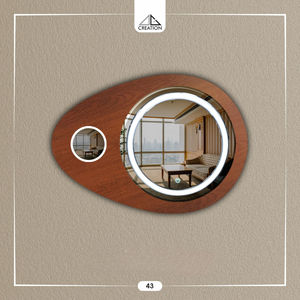 Espejo de aumento LED con acabado de madera, elegante y sin marco, diseño decorativo de pared, ecológico y ligero. - Product Image 6