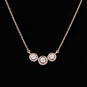 สร้อยคอจี้เพชรทรงมาร์คีส์สามเม็ดประดับด้วยทองคำขาว 14K หรูหรา ดีไซน์สวยงาม เหมาะสำหรับเป็นของขวัญวันครบรอบแต่งงานสำหรับผู้หญิง - Product Image 4