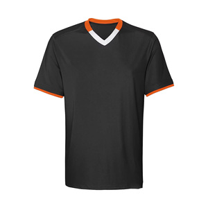 Customized 100% Polyester Red V-Neck Short Sleeve Soccer Jersey Men's Moisture Wicking Polyester Sport Apparel All Seasons - Product Image 4