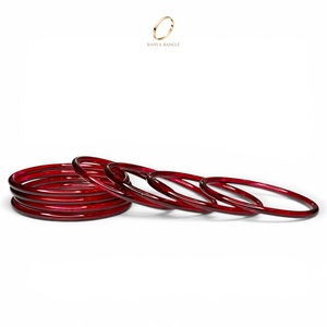 Factory Direct Kashmiri Mehroon Wine <b>Red</b> Plain Jelly Glass Bangles Set for Women Wedding Daily Wear Indian Jewelry Wholesale - Product Image 2