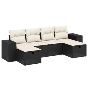 Grande Set di Divani da Giardino Modulari in Rattan Sintetico Nero - Product Image 2
